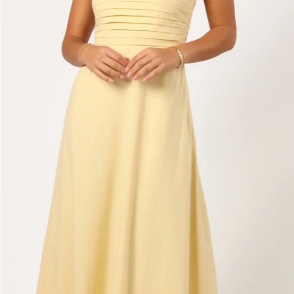 Petal and Pup Strapless Maxi Dress - Butter Yellow